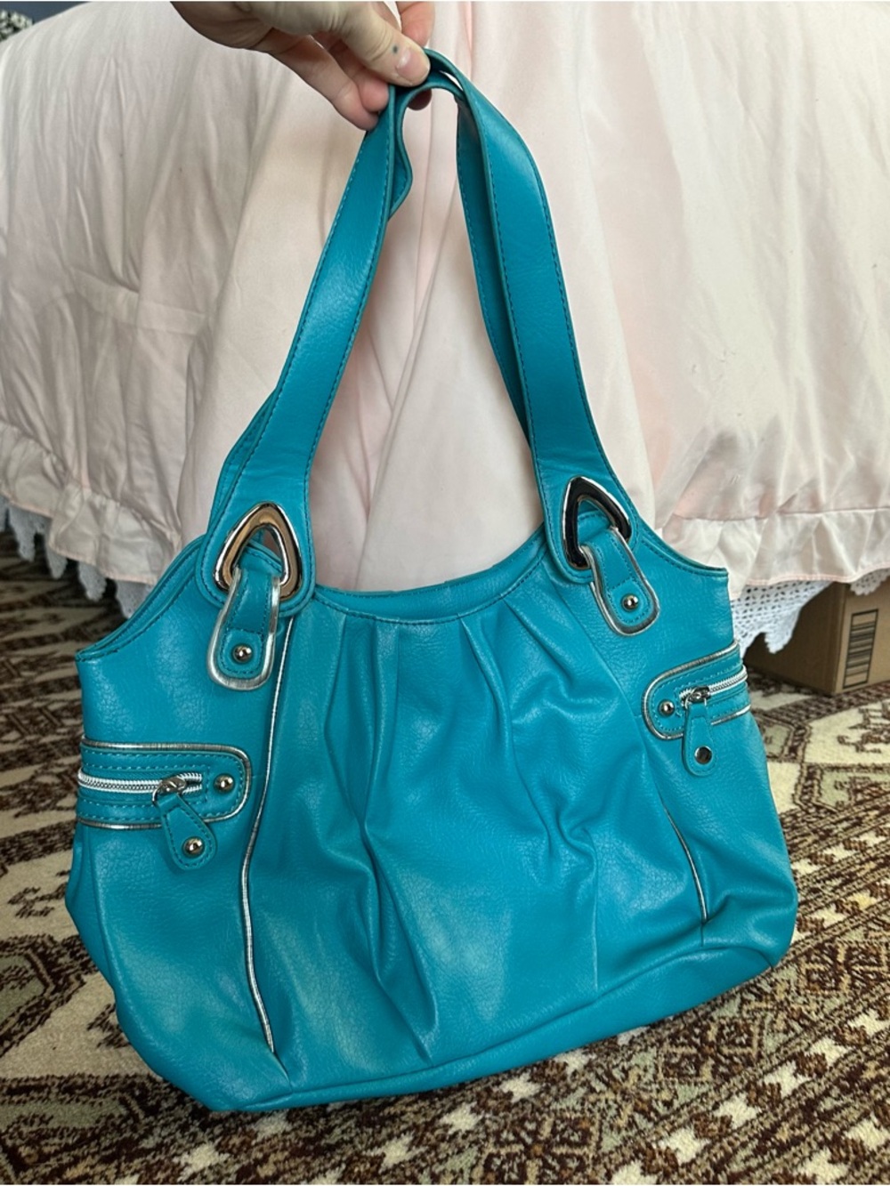 Nine & Co. Teal Shoulder Tote Bag